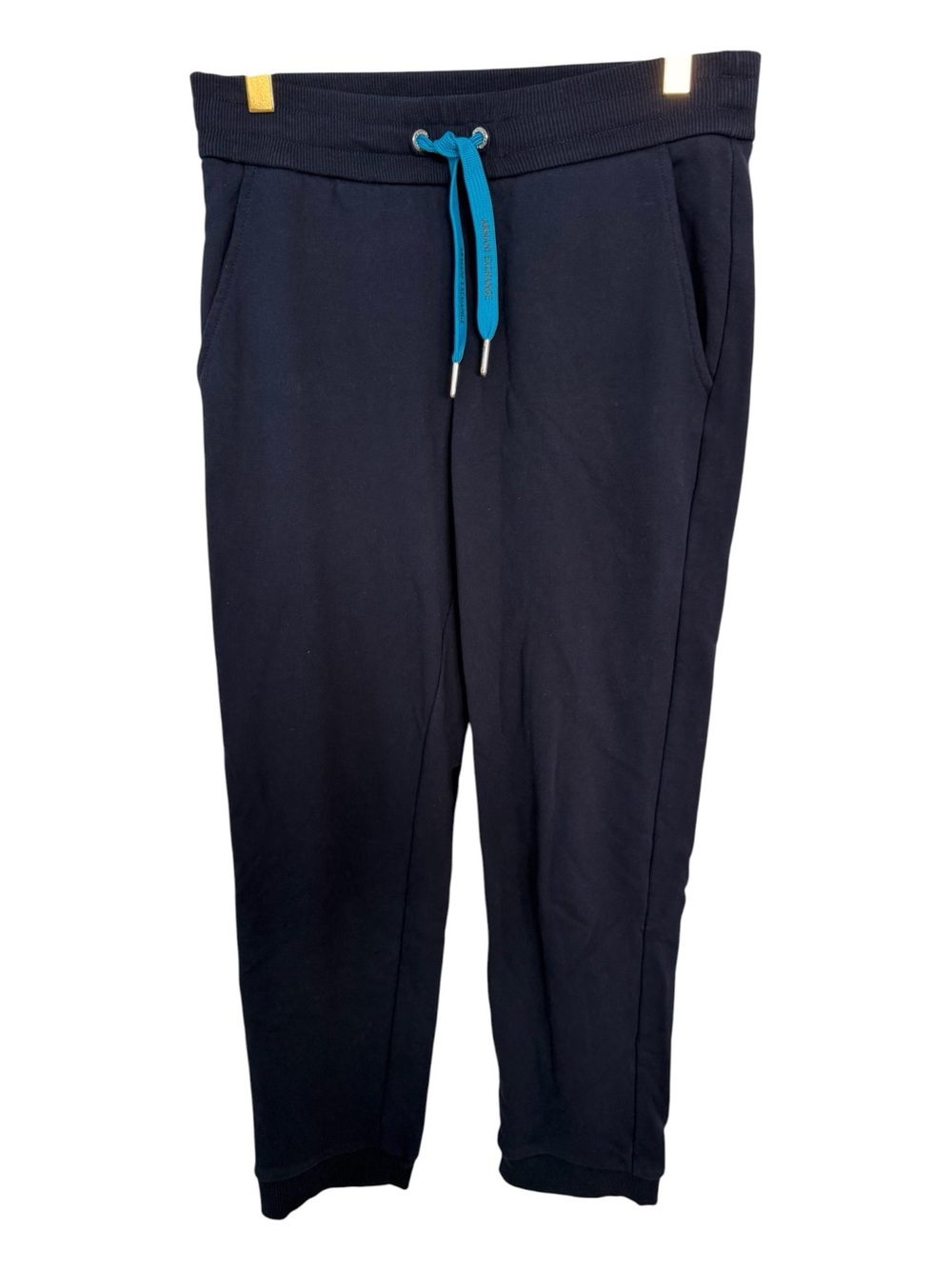 Armani Exchange Men’s Navy Jogger Pants M Cotton Fleece Drawstring Pockets